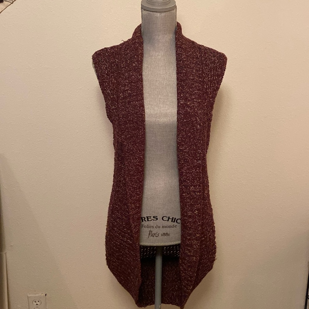Maroon Vest Cardigan